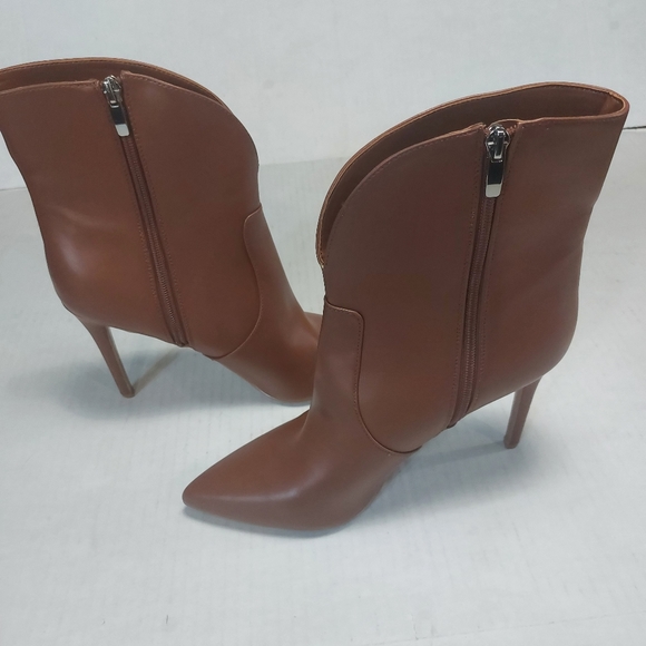 Nine West Brown Leather Slip-on Ankle Boots Size 10M - Picture 9 of 16